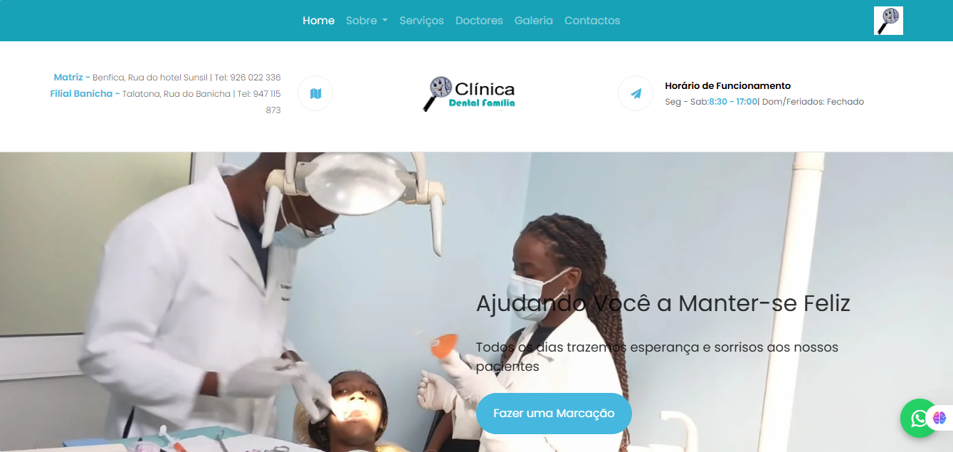 Website para clínica Dental Família