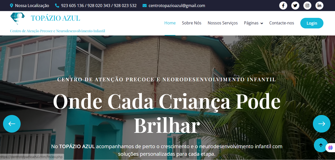 Website para o Centro Tópazio Azul